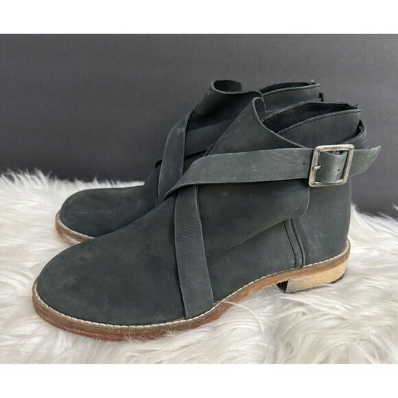 Free People Las Palmas Gray Ankle Boot Booties Size 37 US 6.5 Comfort - Picture 1 of 16